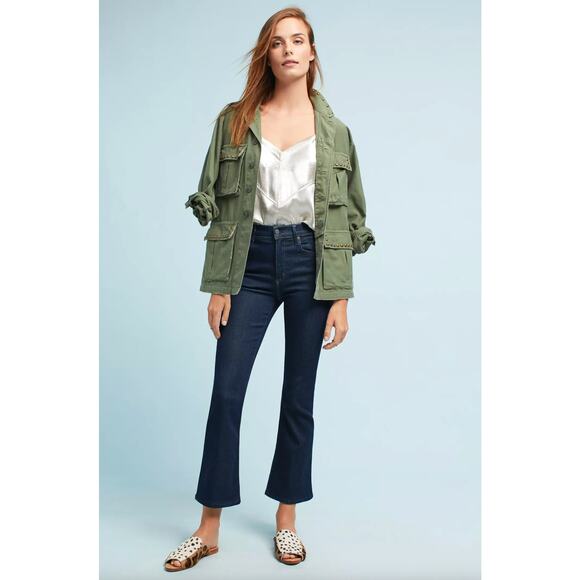 Citizens of Humanity COH Dark Blue Fleetwood High-Rise Crop Flare Jeans SIze 26 - Picture 1 of 13